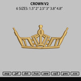 Crown v2 Embroidery File 6 sizes