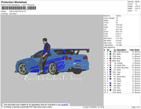 Car Quarter Embroidery File 4 size