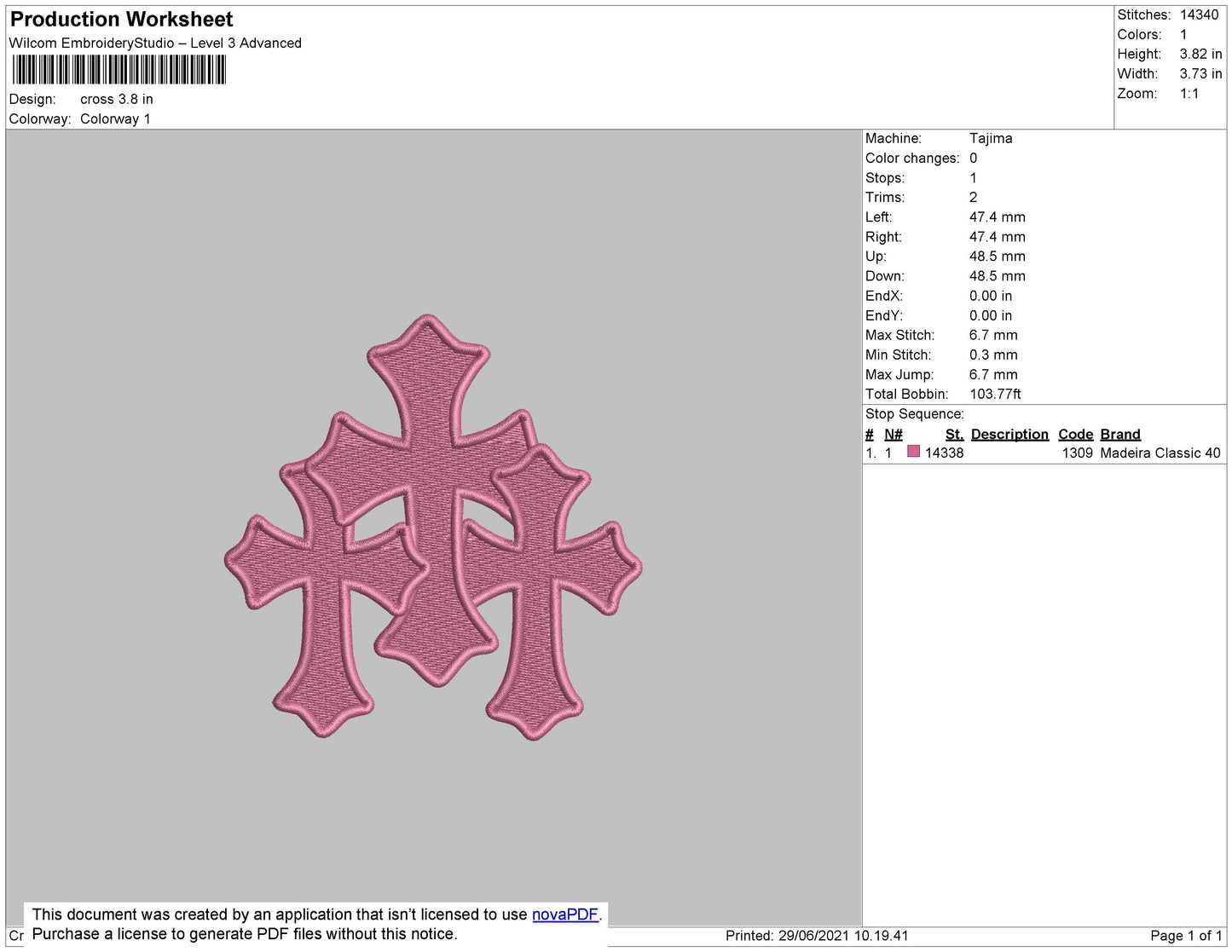 Cross Embroidery File 3 size