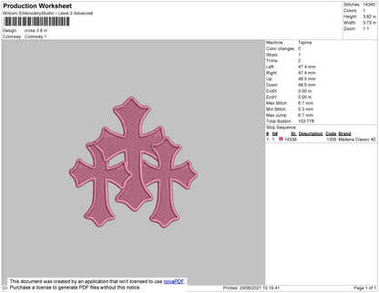 Cross Embroidery File 3 size
