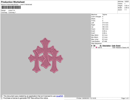 Cross Embroidery File 3 size