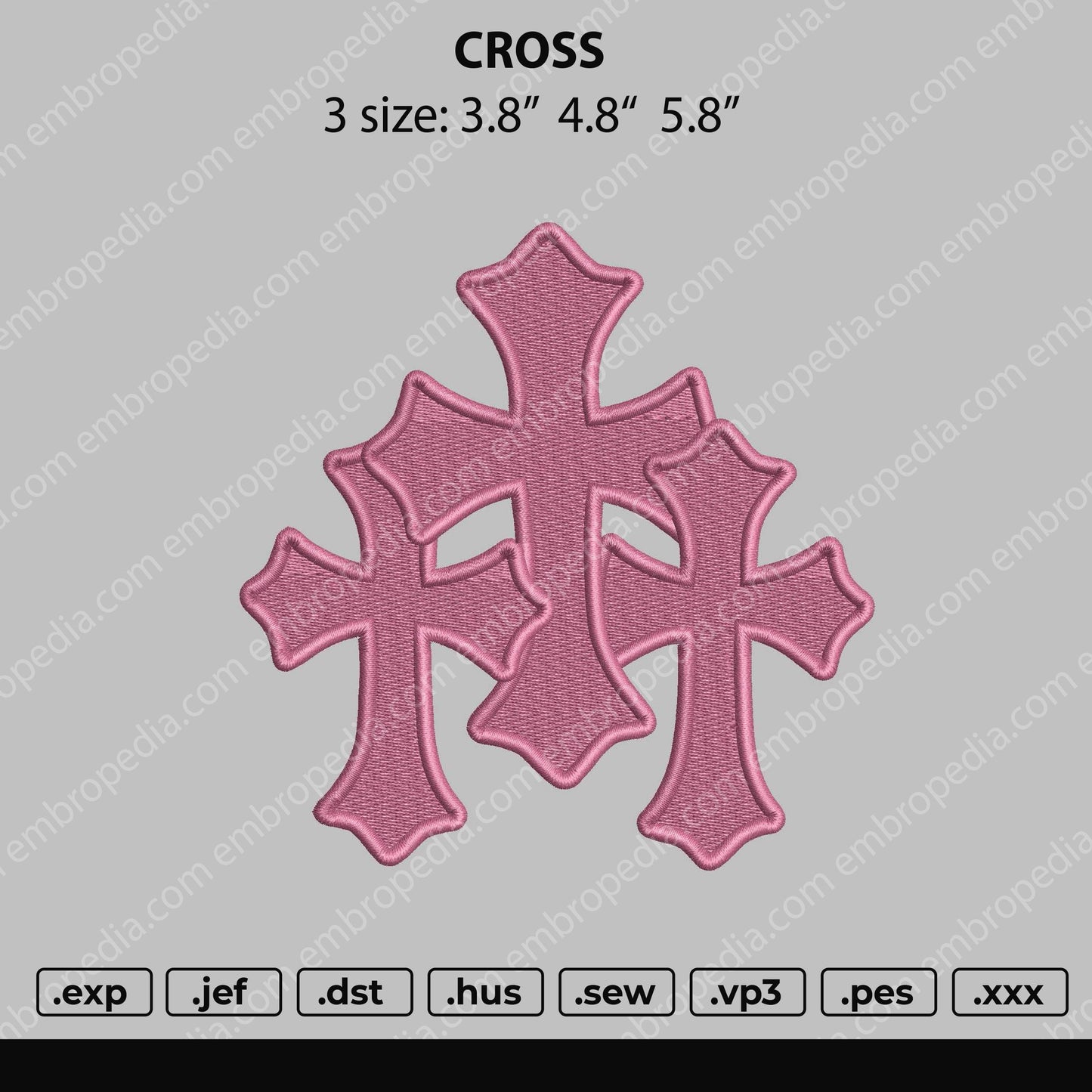 Cross Embroidery File 3 size