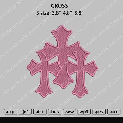 Cross Embroidery File 3 size