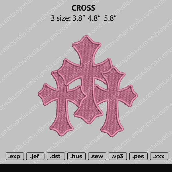 Cross Embroidery File 3 size