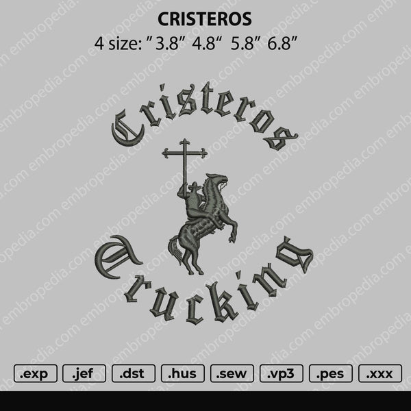 Cristeros Embroidery File 4 size