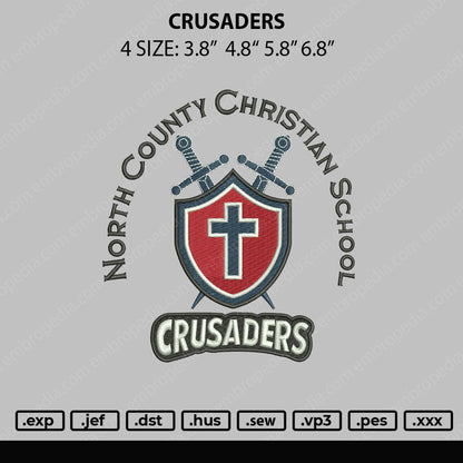 Crusaders Embroidery File 4 sizes