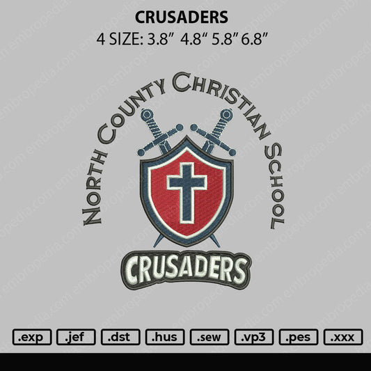 Crusaders Embroidery File 4 sizes