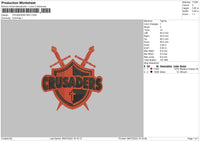 Crusaders Red Embroidery File 4 sizes
