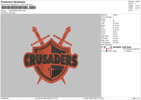 Crusaders Red Embroidery File 4 sizes