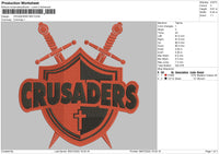 Crusaders Red Embroidery File 4 sizes