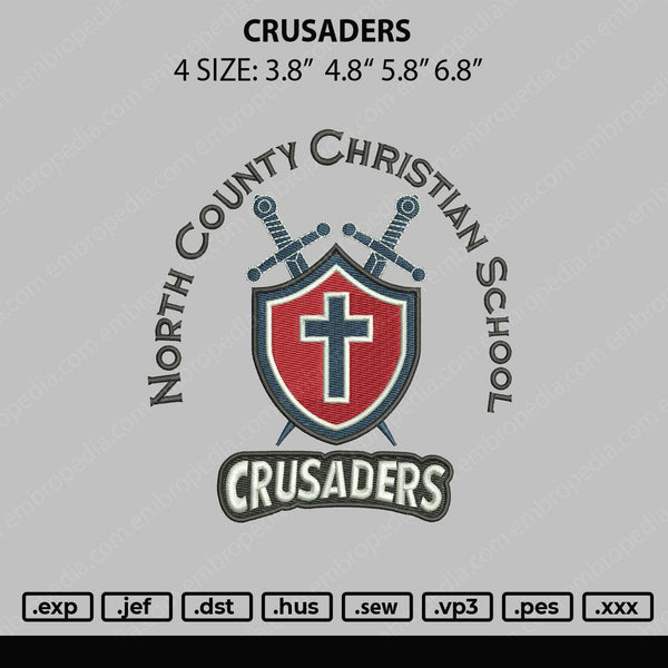 Crusaders Embroidery File 4 sizes