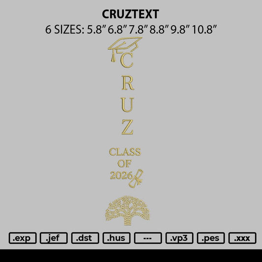 Cruztext Embroidery File 6 sizes