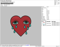 Cry Heart Embroidery File 4 size