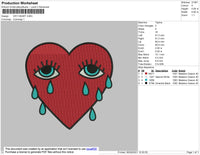 Cry Heart Embroidery File 4 size