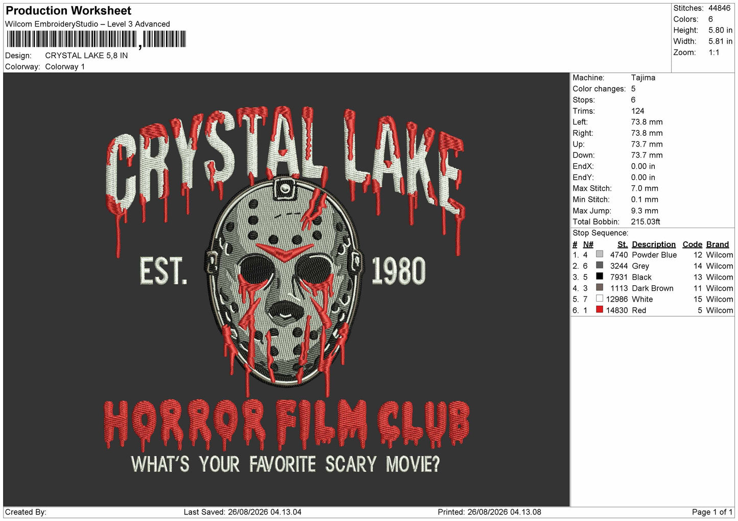 Crystal Blood Embroidery Machine Design File 6 sizes