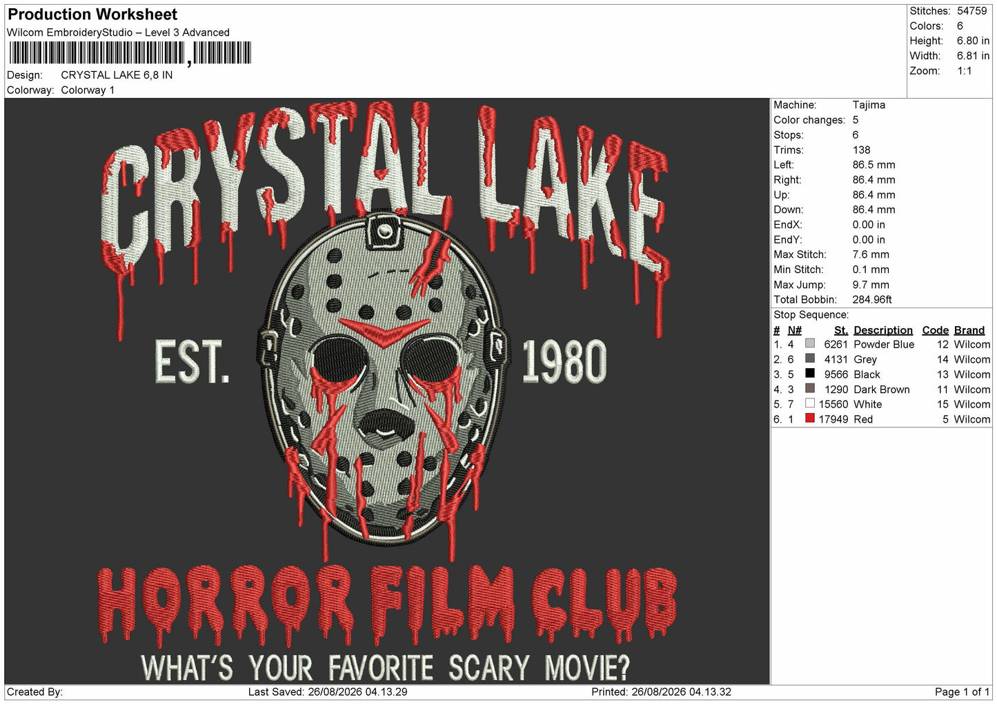 Crystal Blood Embroidery Machine Design File 6 sizes