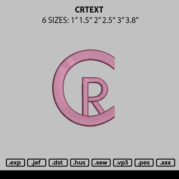 Crtext Embroidery File 6 sizes
