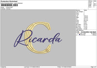 Ricardatext Embroidery File 6 sizes