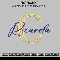 Ricardatext Embroidery File 6 sizes