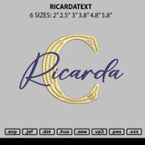 Ricardatext Embroidery File 6 sizes
