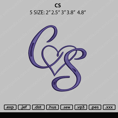 CS Embroidery File 4 size