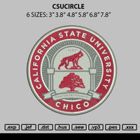 Csucircle Embroidery File 6 sizes