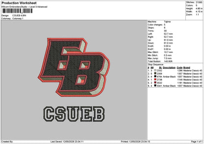 Csuebtext Embroidery File 6 sizes