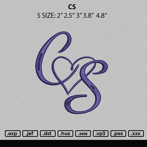 CS Embroidery File 4 size