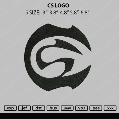 CS Logo Embroidery File 5 size