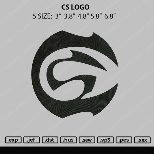 CS Logo Embroidery File 5 size