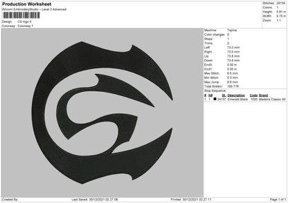 CS Logo Embroidery File 5 size