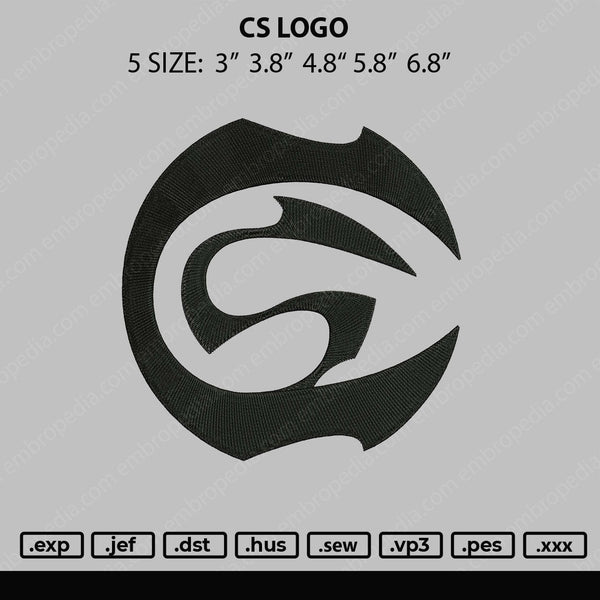 CS Logo Embroidery File 5 size