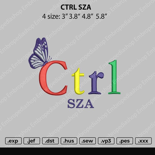 CTRL SZA Embroidery File 4 size