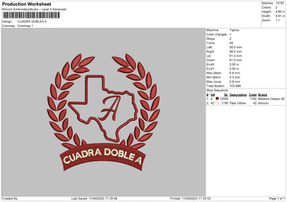 Cuadra D Embroidery File 6 sizes