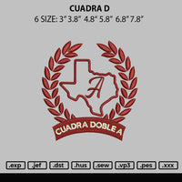 Cuadra D Embroidery File 6 sizes