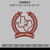 Cuadra D Embroidery File 6 sizes