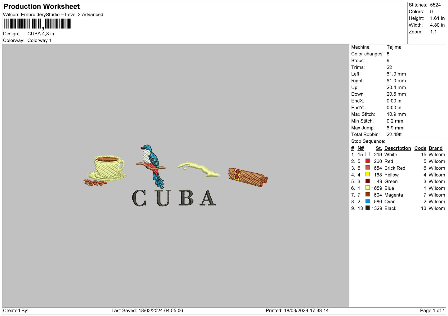 Cubatext Embroidery File 6 sizes