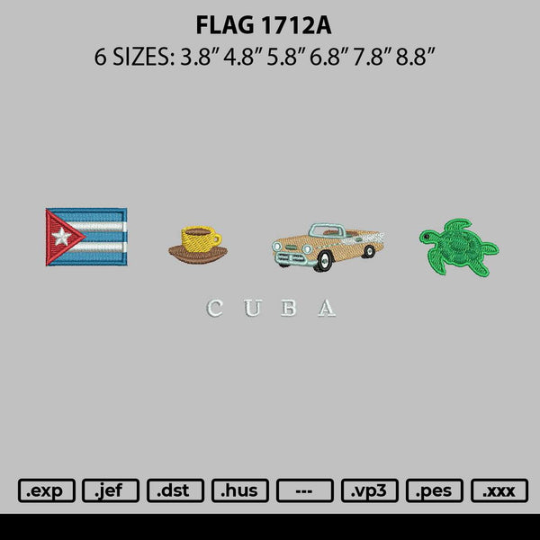 Flag 1712a Embroidery File 6 sizes