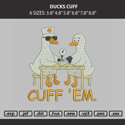 Ducks Cuff Embroidery Machine Design File 6 sizes