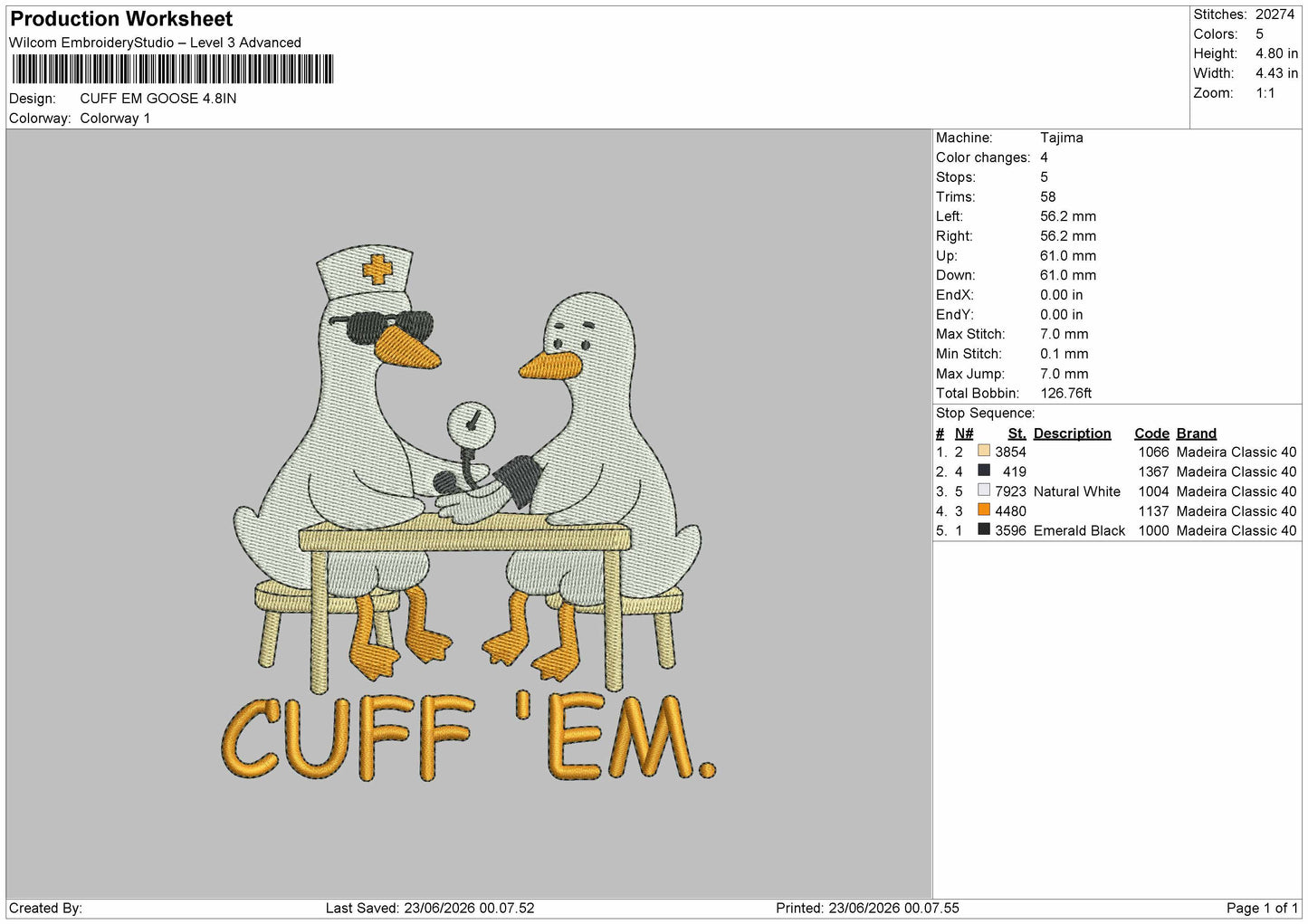 Ducks Cuff Embroidery Machine Design File 6 sizes
