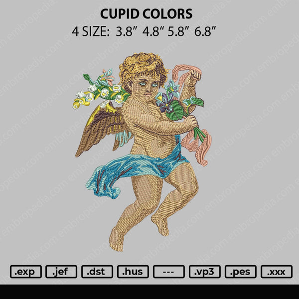 Cupid Colors Embroidery File 4 size