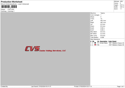 Cvstext Embroidery File 6 sizes