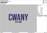 Cwanytext Embroiery File 6 sizes