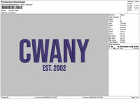 Cwanytext Embroiery File 6 sizes