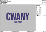 Cwanytext Embroiery File 6 sizes