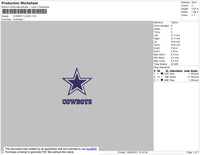 Cowboy Logo Embroidery File 4 size