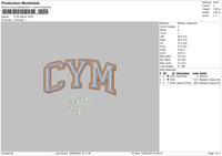 Cymtext 01 Embroidery File 6 sizes