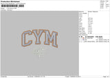Cymtext 01 Embroidery File 6 sizes