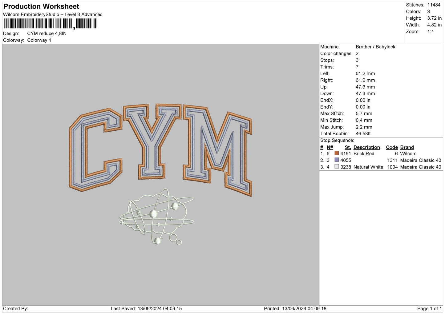 Cymtext 01 Embroidery File 6 sizes