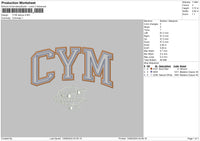 Cymtext 01 Embroidery File 6 sizes